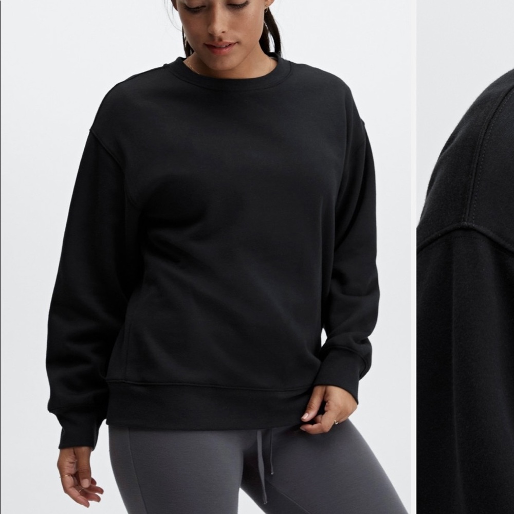 Black crewneck sweater